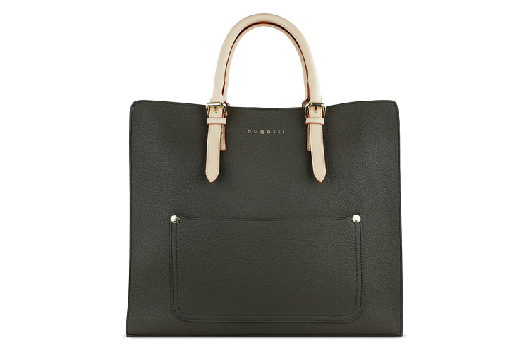 Сумка-шоппер BUGATTI Ella, оливковая, полиуретан, 37х12х31 см