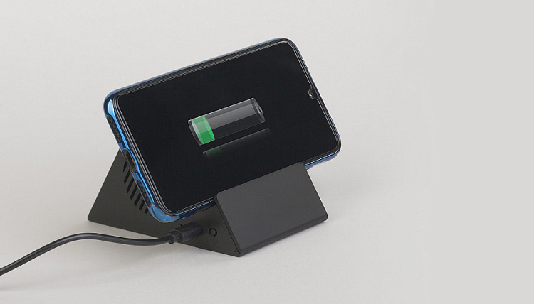 Bluetooth колонка-подставка 3Вт с беспроводным зарядным устройством и подсветкой логотипа
