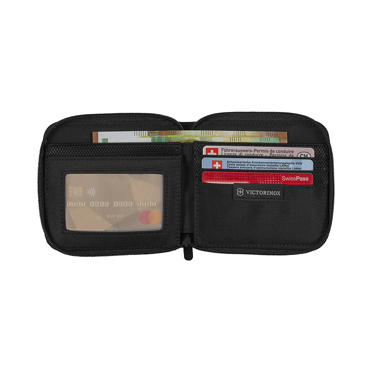 Бумажник VICTORINOX TA 5.0 Zip-Around Wallet с RFID защитой, чёрный, нейлон, 11x1x10 см