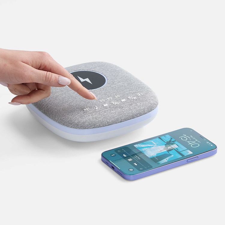 Bluetooth колонка с беспроводной зарядкой и подсветкой Terrafonic