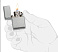 Зажигалка ZIPPO 1935 Replica™ с покрытием Brushed Chrome, латунь/сталь, серебристая, 37x13x52 мм