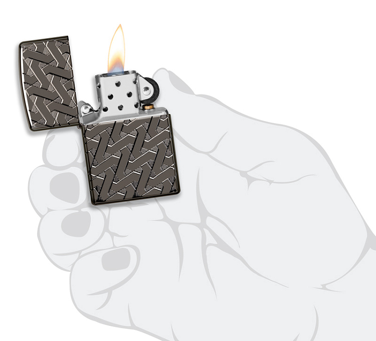 Зажигалка ZIPPO Armor™ с покрытием High Polish Black Ice®, латунь/сталь, чёрная, 38x13x57 мм