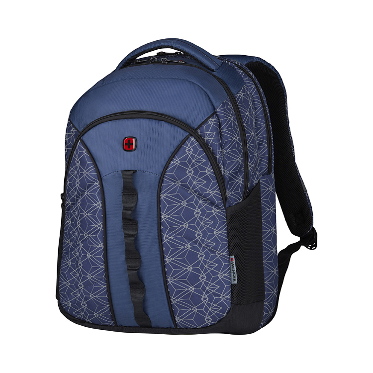 Рюкзак WENGER Sun 16'', синий со светоотражающим принтом, полиэстер, 35x27x47 см, 27 л