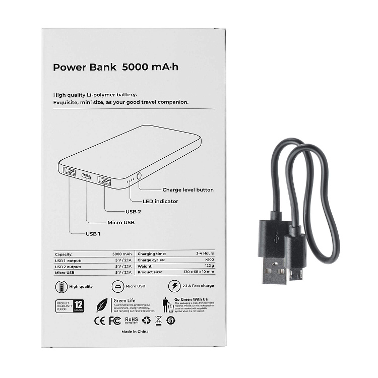 Внешний аккумулятор ENERGY, 5000 мА·ч