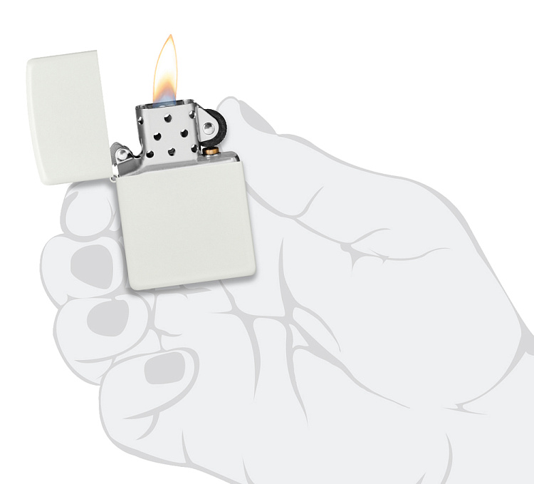 Зажигалка ZIPPO Classic с покрытием White Matte, латунь/сталь, белая, матовая, 38x13x57 мм