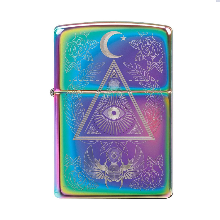 Зажигалка ZIPPO Classic с покрытием Multi Color, латунь/сталь, разноцветная, глянцевая, 38x13x57 мм