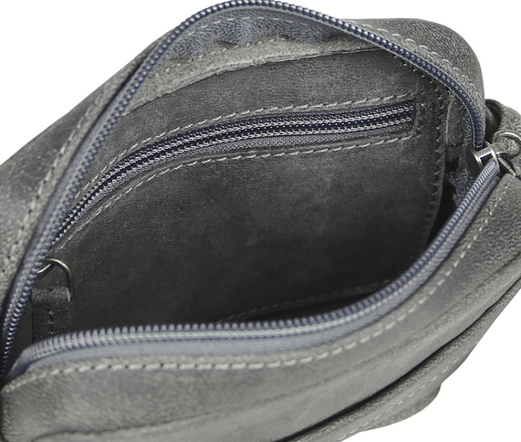 Сумка женская KLONDIKE YUKON «Maya», натуральная кожа в сером цвете, 17 х 12 х 4 см