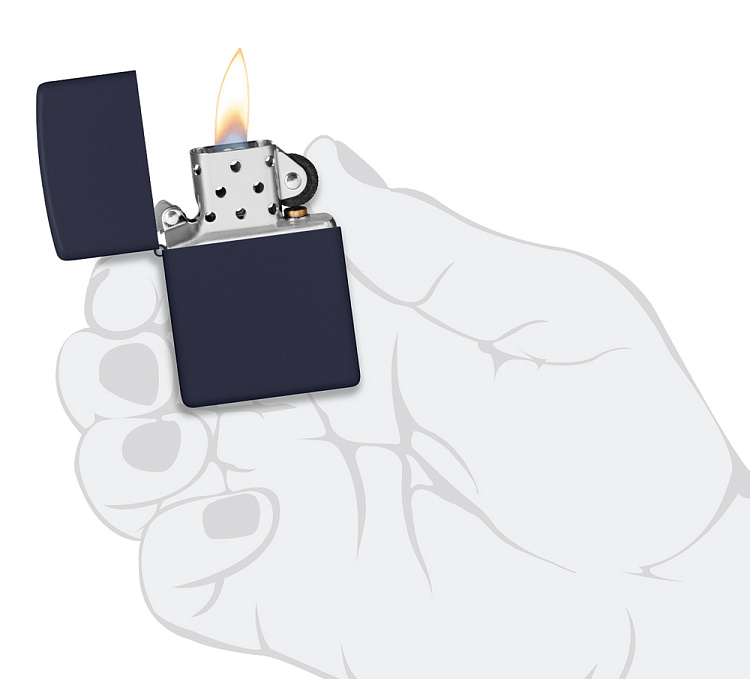 Зажигалка ZIPPO Classic с покрытием Navy Matte, латунь/сталь, синяя, матовая, 38x13x57 мм