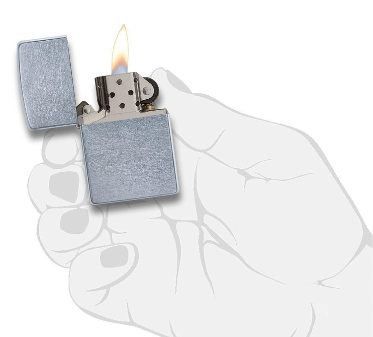 Зажигалка ZIPPO Classic с покрытием Street Chrome™, латунь/сталь, серебристая, матовая, 38x13x57 мм
