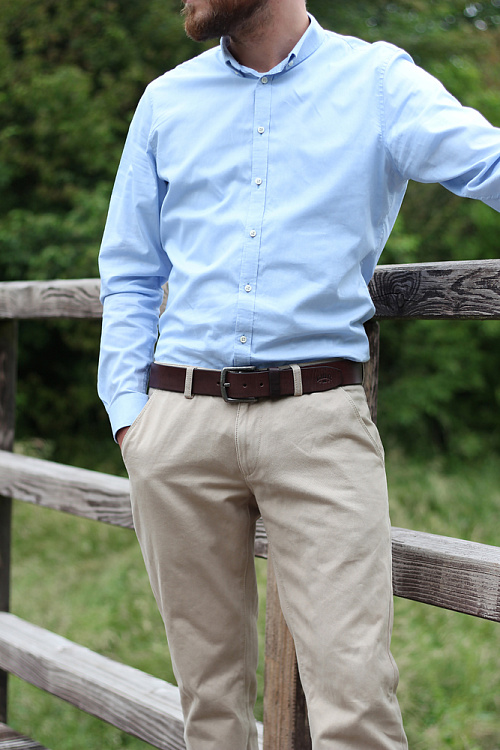 Ремень KLONDIKE Creek, односторонний, натуральная воловья кожа, цвет тёмно-коричневый, 110 х 4 см