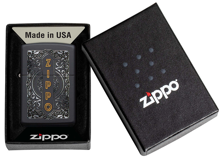 Зажигалка ZIPPO Classic с покрытием Black Matte, латунь/сталь, черная, 38x13x57 мм