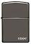 Зажигалка ZIPPO Logo с покрытием Black Ice®, латунь/сталь, чёрная, глянцевая, 38x13x57 мм