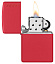 Зажигалка ZIPPO Classic с покрытием Red Matte, латунь/сталь, красная, матовая, 38x13x57 мм