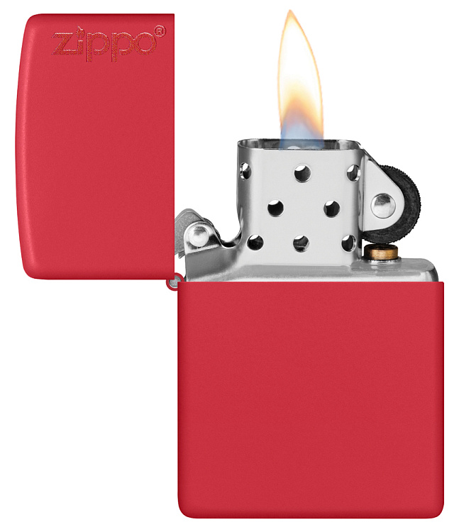 Зажигалка ZIPPO Classic с покрытием Red Matte, латунь/сталь, красная, матовая, 38x13x57 мм