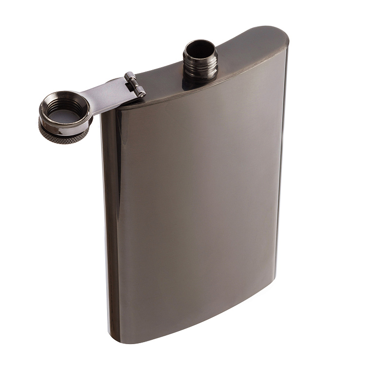 Фляга S.Quire 0,27 л, сталь, черная, глянцевая