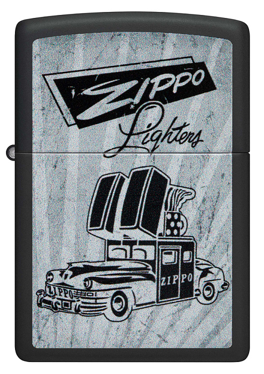 Зажигалка ZIPPO Car Design с покрытием Black Matte, латунь/сталь, черная, 38x13x57 мм