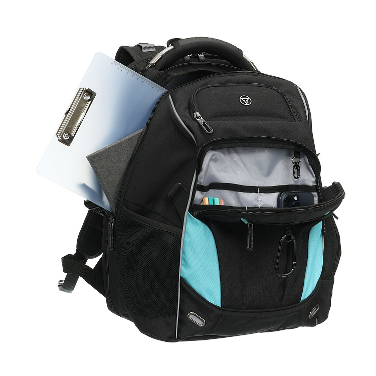 Рюкзак TORBER XPLOR с отделением для ноутбука 15", чёрный, полиэстер 900D, 34x22x46 см, 34л