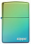 Зажигалка ZIPPO Logo с покрытием High Polish Teal, латунь/сталь, зелёная, глянцевая, 38x13x57 мм