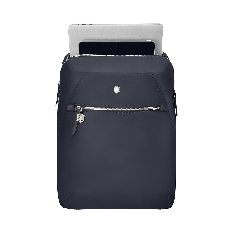 Рюкзак VICTORINOX Victoria Signature Compact Backpack, синий, нейлон/кожа, 30x16x38 см