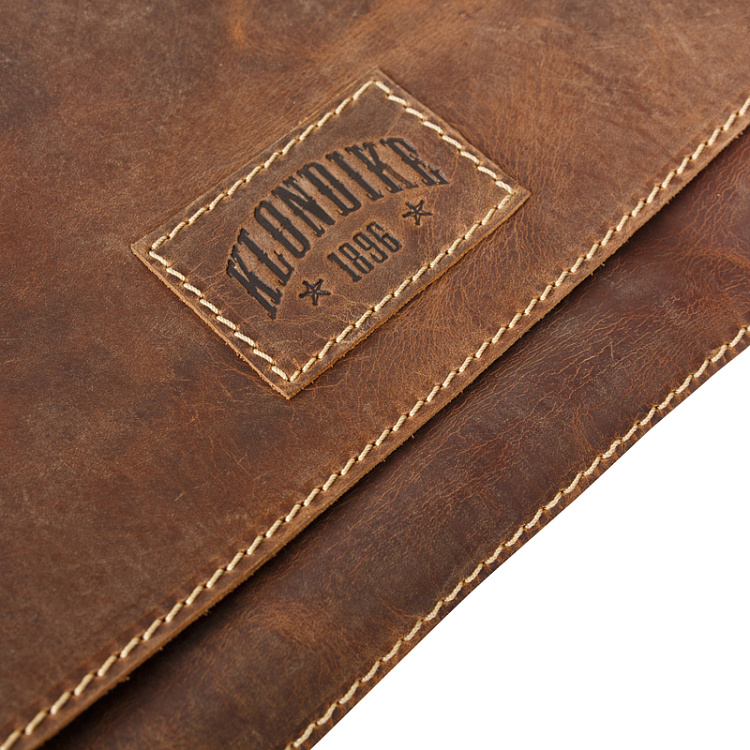 Сумка KLONDIKE Native, натуральная кожа в коричневом цвете, 30 х 7 х 25 см