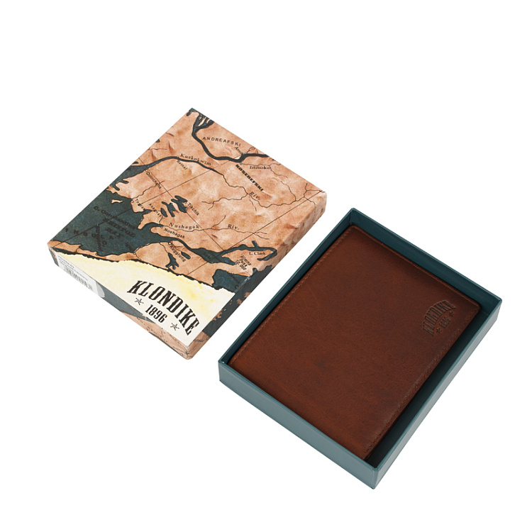 Бумажник KLONDIKE Dawson, натуральная кожа в коричневом цвете, 13 х 1,5 х 9,5 см