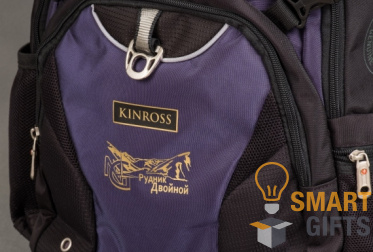Рюкзак в корпоративных цветах для компании KINROSS