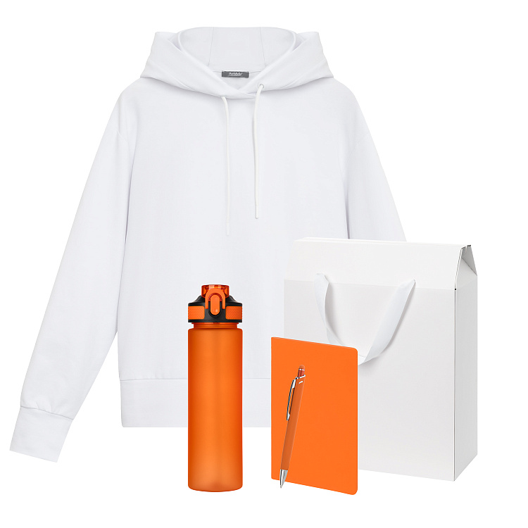 Набор с одеждой ALEX (худи, бутылка, блокнот, ручка), оранжевый