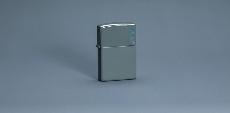 Зажигалка ZIPPO Classic с покрытием Flat Grey, латунь/сталь, серая, глянцевая, 38x13x57 мм