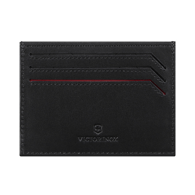 Визитница VICTORINOX Altius Alox с защитой от сканирования RFID, чёрная, натуральная кожа, 8x1x10 см