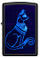 Зажигалка ZIPPO Spiritual Cat с покрытием Black Light, латунь/сталь, черная, матовая 38x13x57 мм