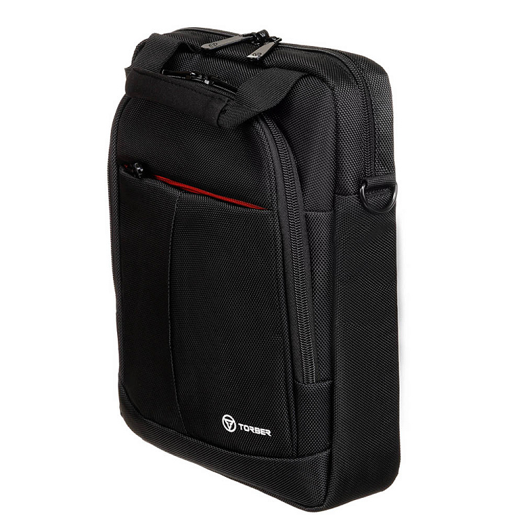 Сумка кросс-боди TORBER, черный, полиэстер, 28х22х6,5 см