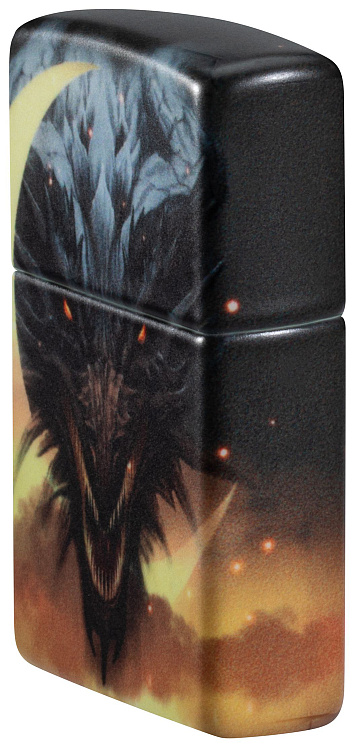 Зажигалка ZIPPO Dragon Design с покрытием Glow In The Dark Green, латунь/сталь, черная, 38x13x57 мм
