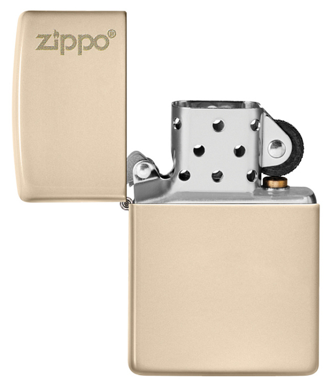 Зажигалка ZIPPO Classic с покрытием Flat Sand, латунь/сталь, бежевая, глянцевая, 38x13x57 мм