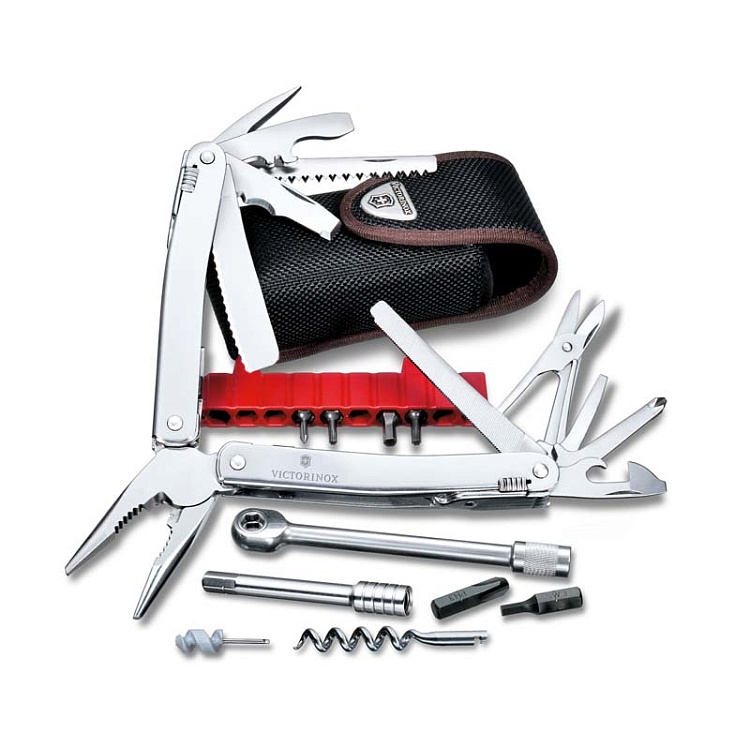 Мультитул VICTORINOX SwissTool Spirit XC Plus Ratchet, 105 мм, 38 функций, в нейлоновом чехле