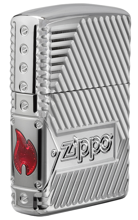 Зажигалка ZIPPO Armor® с покрытием High Polish Chrome, латунь/сталь, серебристая, 38x13x57 мм