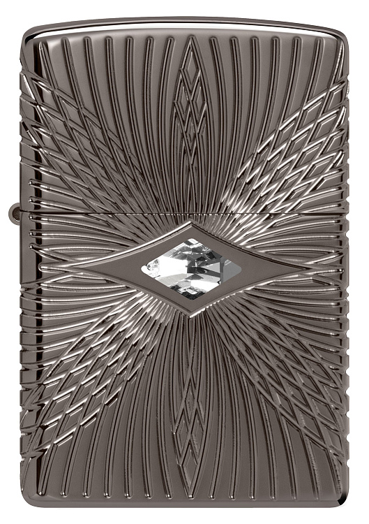 Зажигалка ZIPPO Armor® с покрытием Black Ice®, латунь/сталь, чёрная, 38x13x57 мм