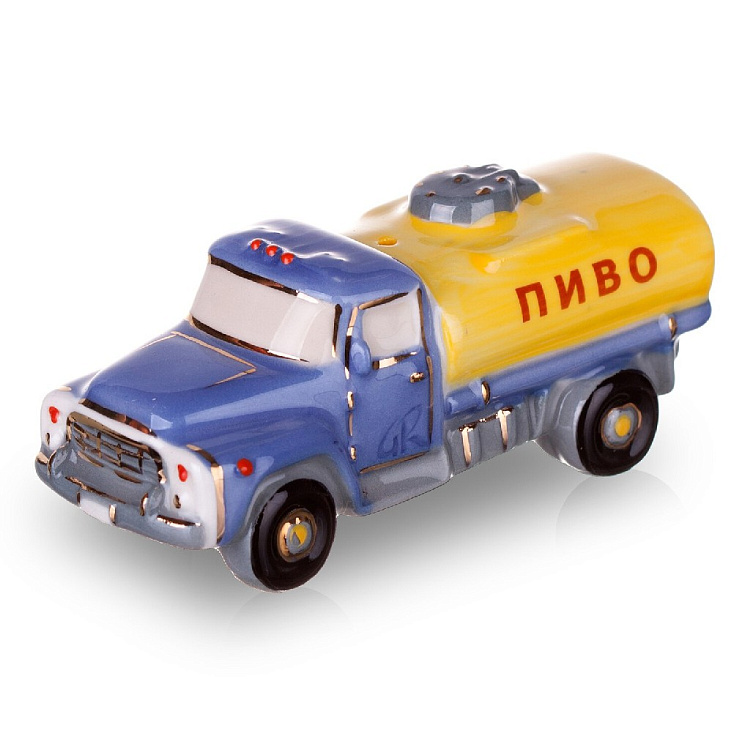 Елочная игрушка ретро грузовик-цистерна