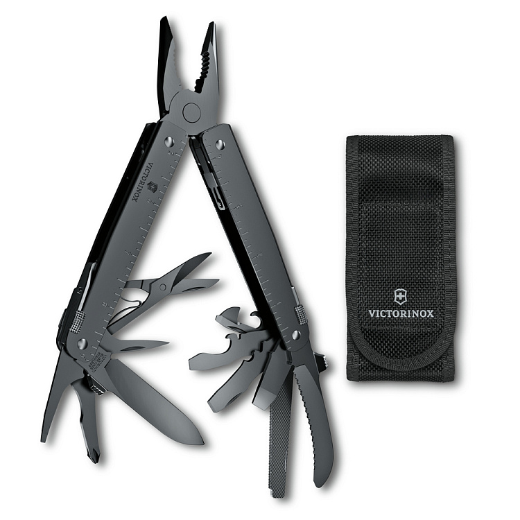 Мультитул VICTORINOX SwissTool MXBS, 115 мм, 26 функций, чёрный, в нейлоновом чехле