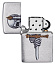Зажигалка ZIPPO Sword Skull Desig с покрытием Brushed Chrome, латунь/сталь, серебристая, 38x13x57 мм