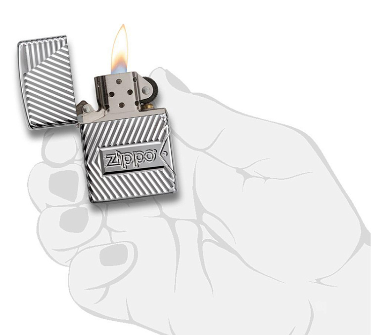 Зажигалка ZIPPO Armor® с покрытием High Polish Chrome, латунь/сталь, серебристая, 38x13x57 мм