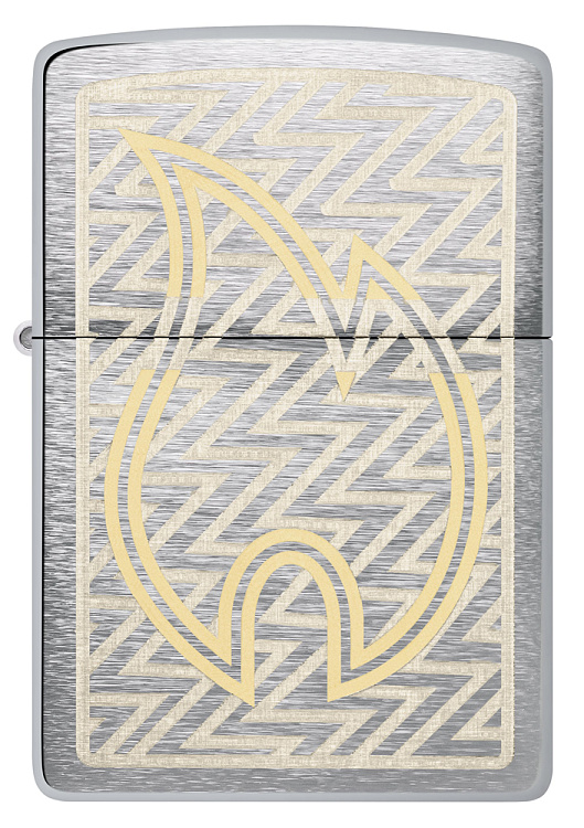 Зажигалка ZIPPO с покрытием Brushed Chrome, латунь/сталь, серебристая, 38x13x57 мм
