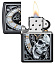Зажигалка ZIPPO Skull Clock с покрытием Black Matte, латунь/сталь, чёрная, матовая, 38x13x57 мм