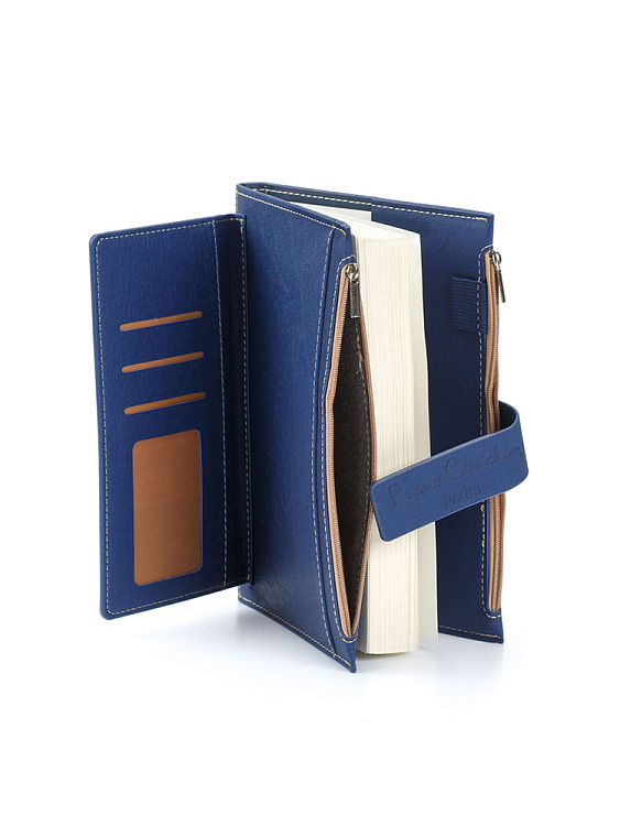 Записная книжка Pierre Cardin в обложке, синяя, 21,5 х 15,5, 3,5 см